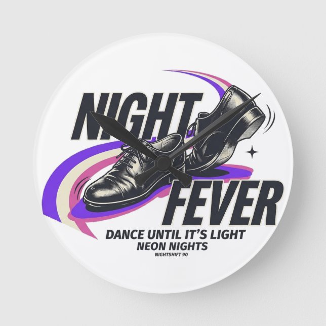 Relógio de Parede Night Fever Retro Motel (Frente)