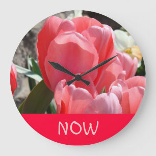 Relógio de parede NOW Flores de Tulipa Rosa Person