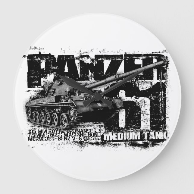 Relógio de Parede Panzer 61 Round (Grande) (Frente)