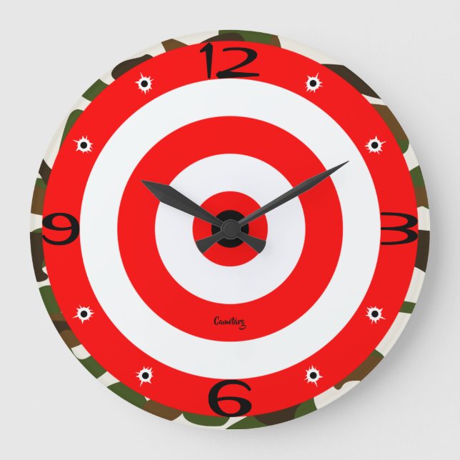 Relógio de Parede para Casa Nova Camo Alvos Balas (Frente)