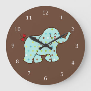 Relógio de Parede para Quarto de Bebê Elefante Pre