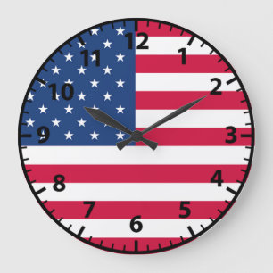 Relógio de Parede Patriota Bandeira Americana Vete