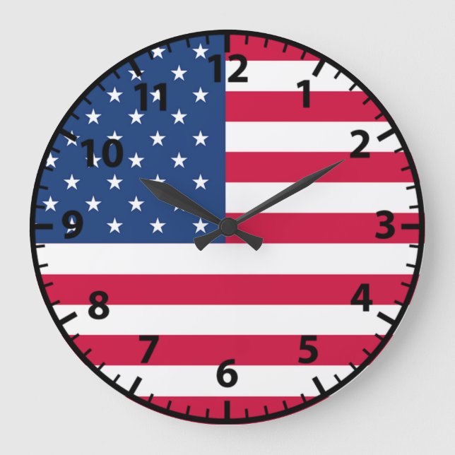 Relógio de Parede Patriota Bandeira Americana Vete (Frente)