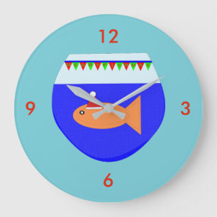 Relógio de Parede Peixe Dourado Festa de Natal