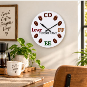 Relógio de Parede Personalizado Amante de Café