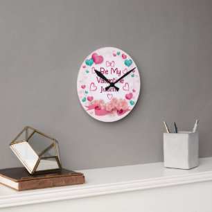 Relógio de Parede Personalizado Be My Valentine