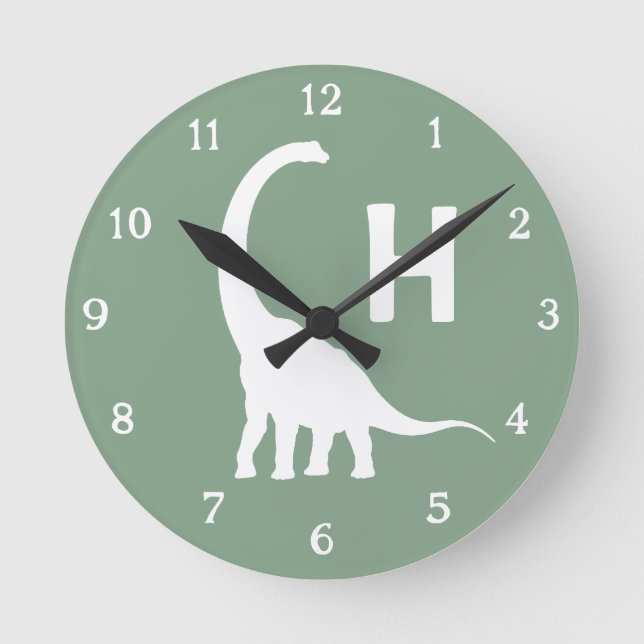 Relógio de Parede Personalizado Brontosaurus para  (Frente)