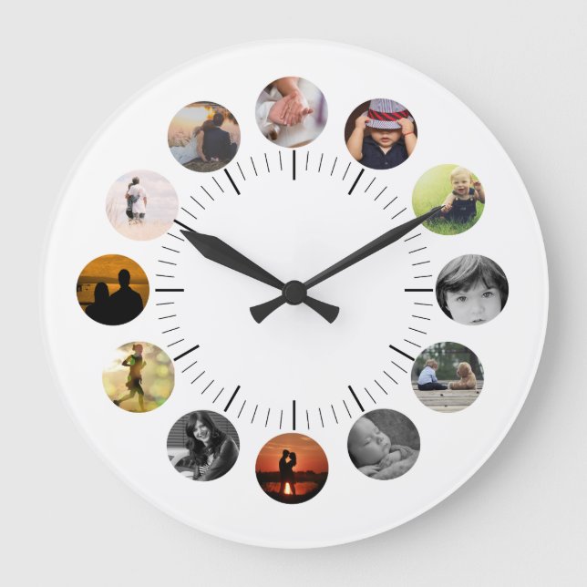 Relógio de Parede Personalizado Com Fotos (Frente)