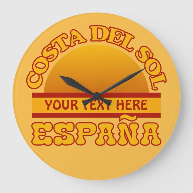 Relógio de parede personalizado da Costa del Sol (Frente)