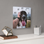 Relógio de Parede Personalizado de Cachorros Perso<br><div class="desc">Uma fotografia personalizada adorável do rosto do seu melhor amigo. Substitua este espaço reservado pela fotografia adorável do seu próprio cão,  capturando o seu olhar mais doce! Um presente perfeito para o amante do cachorro que adora seu filhote.</div>