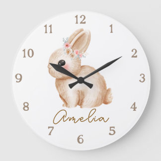 Relógio de Parede Personalizado de Coelhinho Flora
