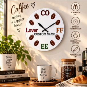 Relógio de Parede Personalizado de Grão de Café Pr