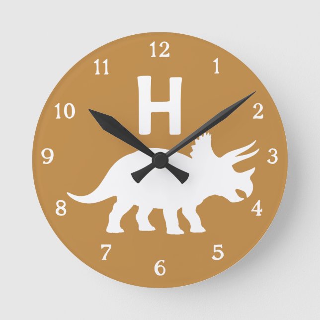 Relógio de Parede Personalizado de Triceratops par (Frente)