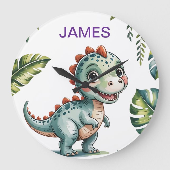Relógio de Parede Personalizado do Dinossauro - Se (Frente)