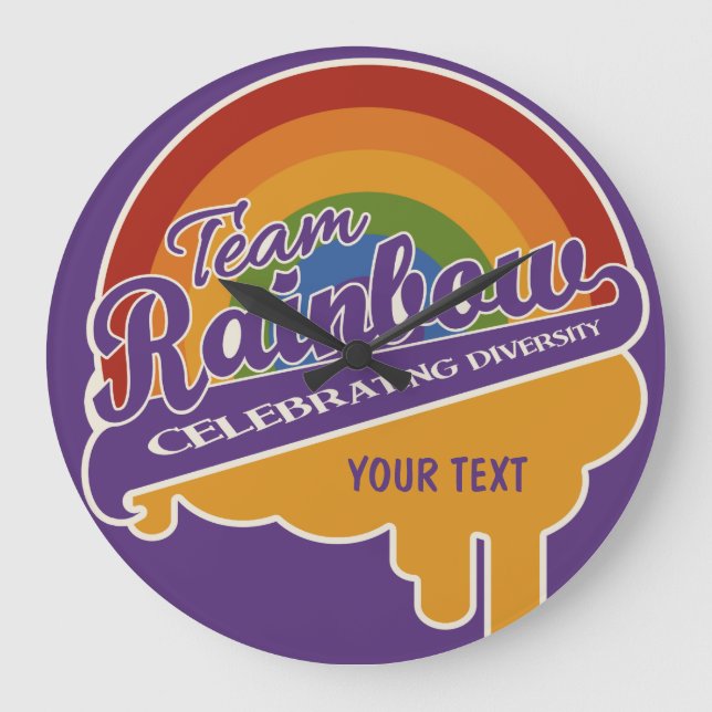 Relógio de parede personalizado do Rainbow (Frente)