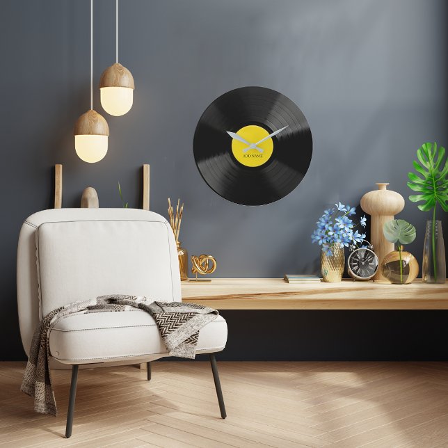 Relógio de Parede Personalizado do Registro de Vin (Personalized Vinyl Record Design Clock)