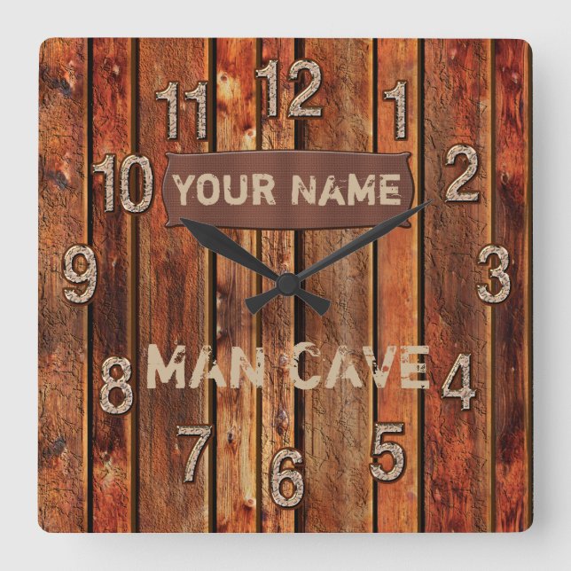 Relógio de Parede PERSONALIZADO Man Cave com SEU N (Frente)