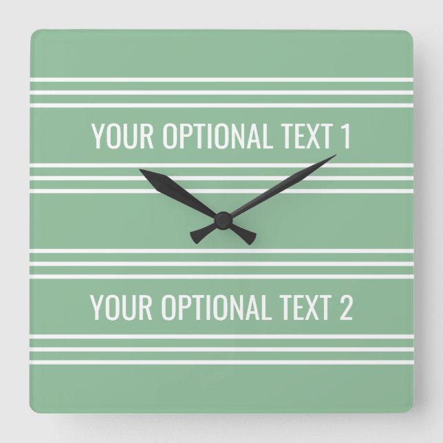 Relógio de parede personalizado Moss Green Strips (Frente)
