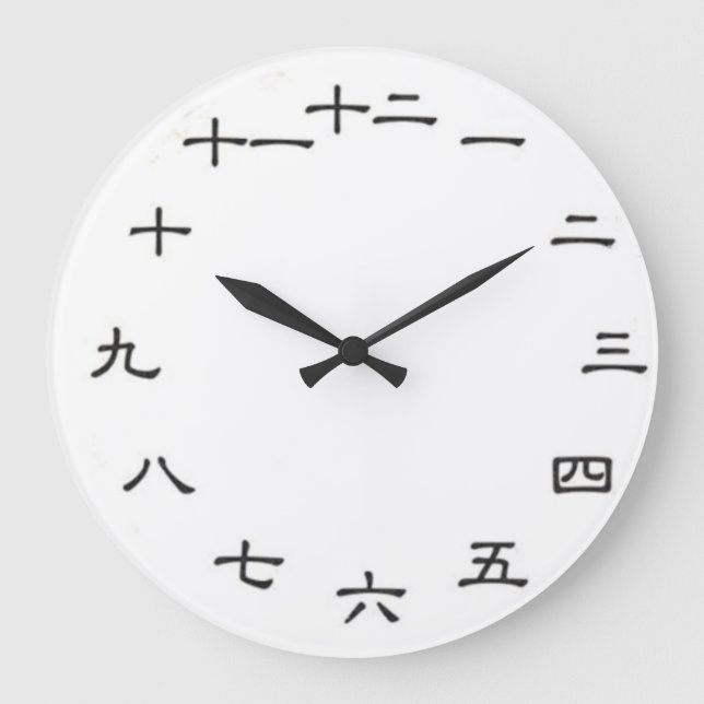 Relógio de Parede Personalizável Japonês/Kanji (Frente)