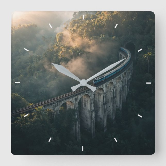 Relógio de Parede Ponte de Trem Cênico | Ferrovia  (Frente)