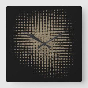 Relógio de Parede Preto Abstrato – Design Artístic