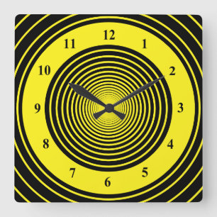 Relógio de Parede Preto e Amarelo - Cores Personal