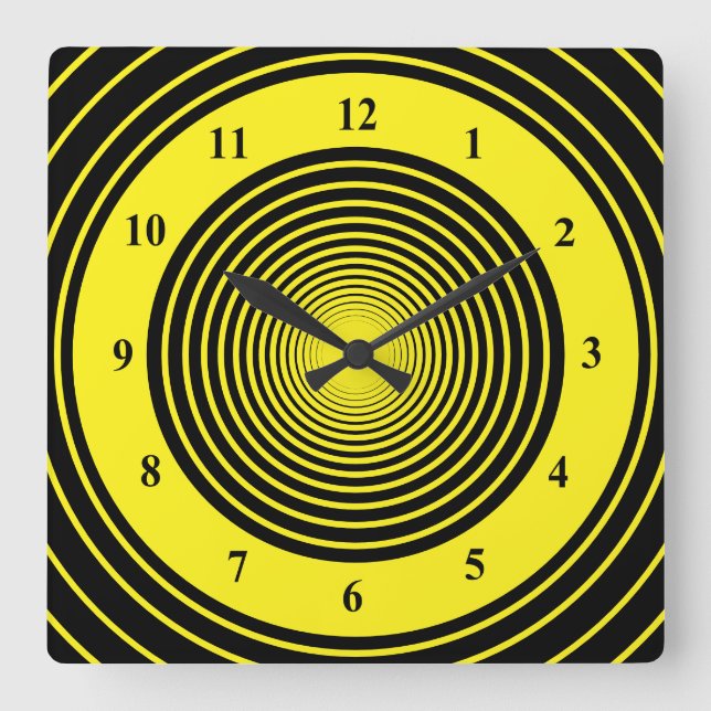 Relógio de Parede Preto e Amarelo - Cores Personal (Frente)