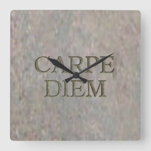 relógio de parede quadrada Carpe Diem Stone
