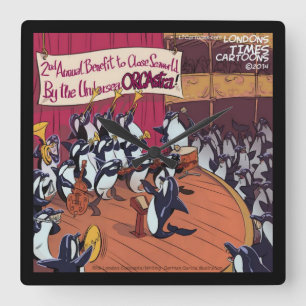 Relógio de Parede Quadrada da Orca Funny