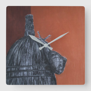 Relógio de Parede Quadrada de Desenho Russo Brown