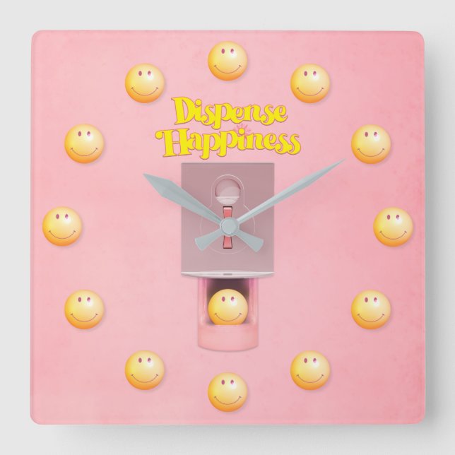 Relógio de Parede Quadrada do Dispenser Gumball Am (Frente)