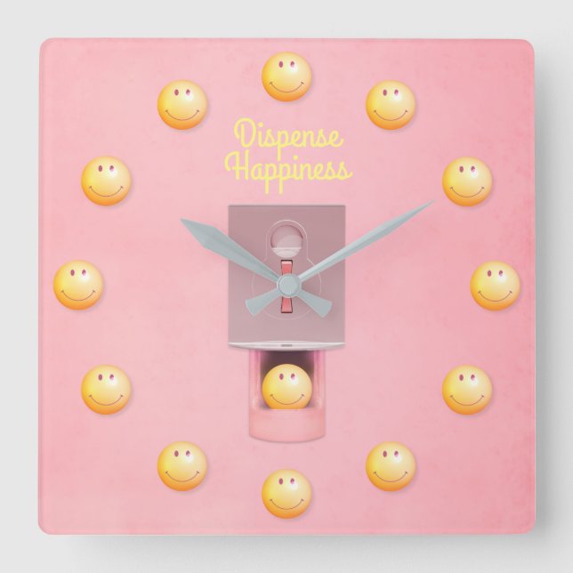 Relógio de Parede Quadrada do Dispenser Gumball Am (Frente)