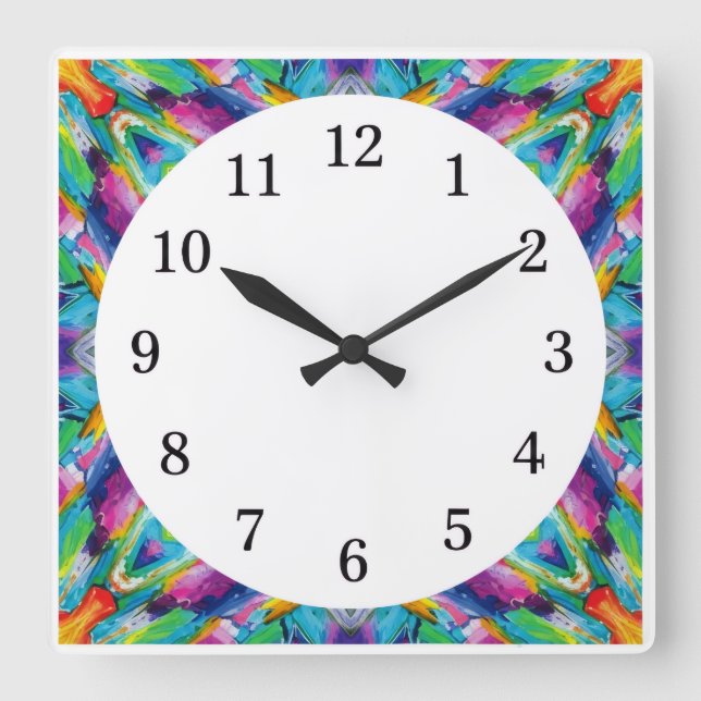 Relógio de parede quadrada minimalista com apenas  (Frente)