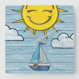 Relógio de parede quadrada personalizado Driftwood