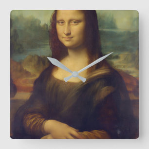 Relógio de Parede Quadrado de Acrílico Mona Lisa