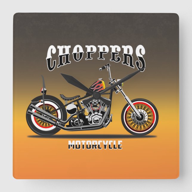 Relógio de Parede Quadrado de Moto (Frente)