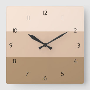 Relógio de Parede Quadrado de Ombre Marrom