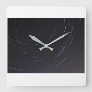 Relógio de Parede Quadrado Estrela Espiral