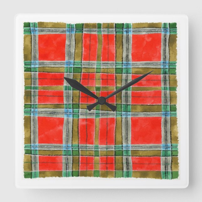 Relógio de Parede Quadrado MAC BAIN TARTAN (Frente)