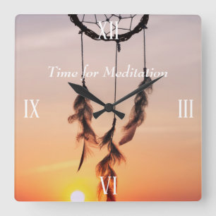 Relógio de Parede Quadrado Sol Rosa Rosa-Rosa-Sol