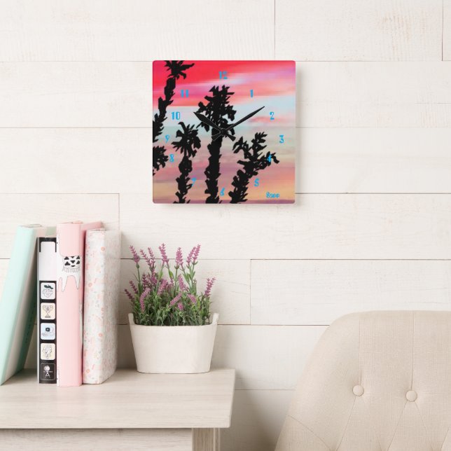 Relógio de Parede Quadrado : Sunset (Sala de leitura)