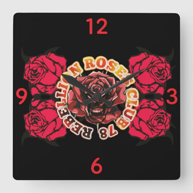 Relógio de Parede RebellionRosesClub78  (Frente)