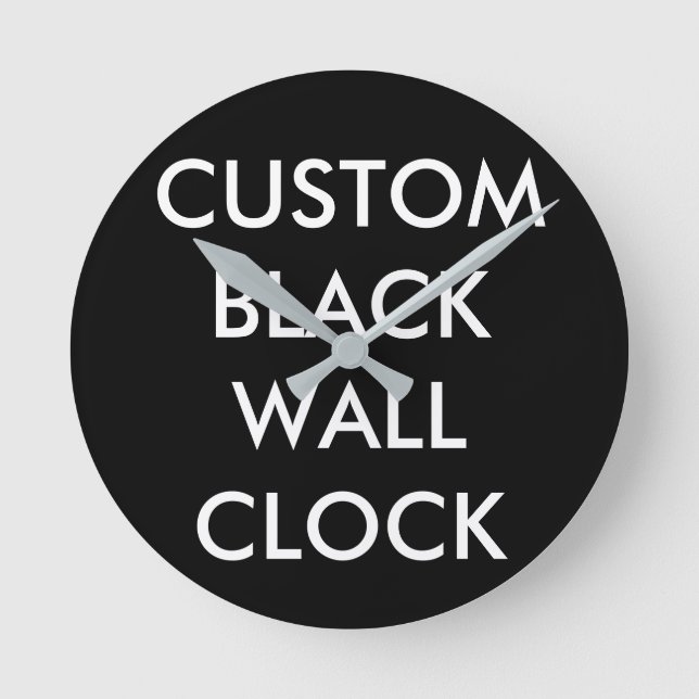 Relógio de Parede Redonda Personalizado a PRETO 8" (Frente)