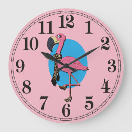 Relógio de Parede Redondo Flamingo Chique (Grande)