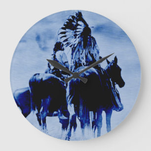 Relógio de Parede Redondo Guerreiros Cheyenne Vint