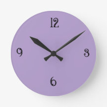 Relógio de Parede Redondo Roxo Lavanda Minimalista