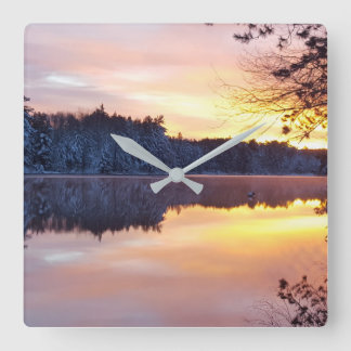 Relógio de parede reflexos de inverno