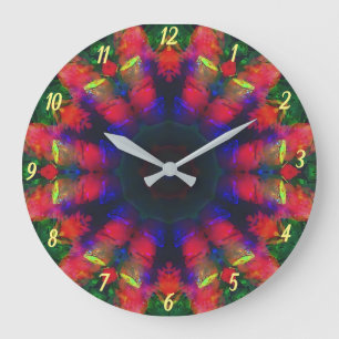 Relógio de Parede Retro-Boho Colorido Psicodélico