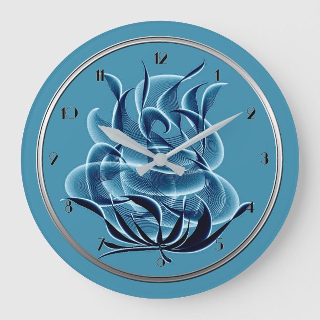 Relógio de Parede Rosa Azul abstrato (Frente)
