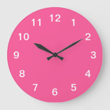 Relógio de Parede Rosa Choque Minimalista Elegante